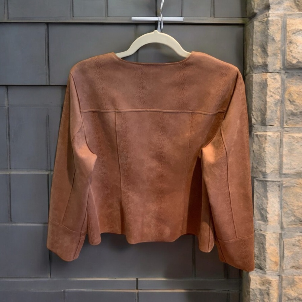 Chico’s Women’s Ultra Suede Jacket Blush Pink, Size 1 (Medium Size 8-10) - Picture 2 of 8